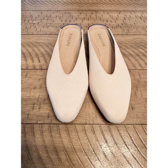 Rothy’s Almond Demi Flat Mules in Vanilla Bean Size 8.5 - Picture 2 of 9